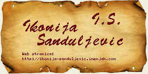 Ikonija Sanduljević vizit kartica